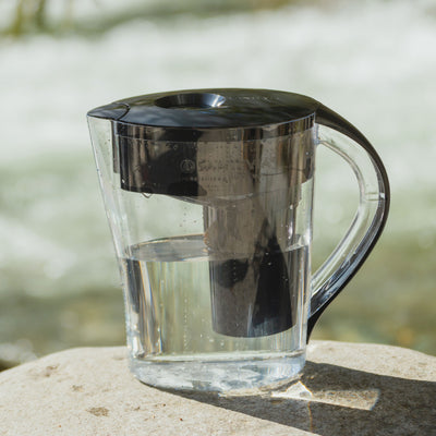 The black Santevia MINA Alkaline Pitcher in nature#color_black