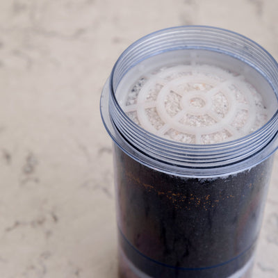The Santevia Gravity Water System Fluoride Filter close up